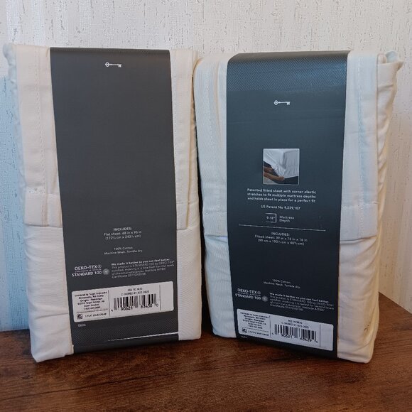 Threshold Ultra Soft Sheet Set (Fitted & Flat), TWIN, Sour Cream color - Picture 2 of 12